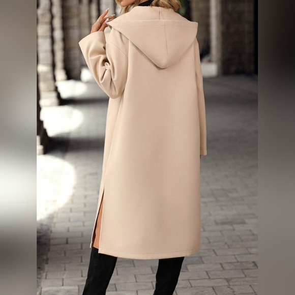 Button Up Long Sleeve Hooded Coat - Picture 6 of 7